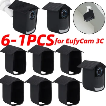 1/2/3/4/6Pcs капак на камерата Устойчив на атмосферни влияния силиконов камуфлажен калъф за охранителна камера водоустойчив прахоустойчив за EufyCam 3C камера
