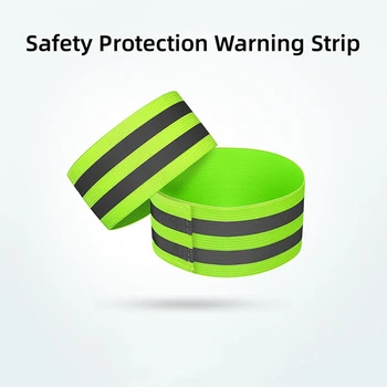 1 чифт колоездене отразяващи ленти на открито бягане предупреждение маншет безопасност лента за ръка велосипед връзване панталони ръка крак каишка спортна лента
