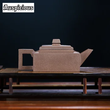 170ML Yixing сурова руда графит кал чайник ръчно изработени лилаво глина площад чайник чай вземане чай чайник класически Зиша чай комплект подарък