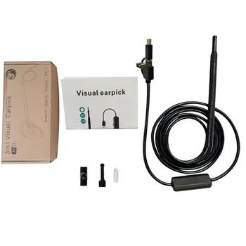 3-в-1 HD визуален Earpick USB Type-c инструмент за почистване на ушите Почистващ препарат за уши с LED камера ендоскоп Ear Spoon Инструмент за здравеопазване