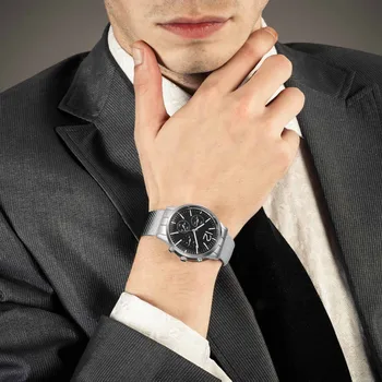 Cool черен мъжки кварцов часовник корейски тенденция водоустойчив неръждаема стомана окото колан часовник мъже бизнес неръждаема стомана окото колан