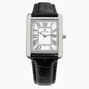 PABLO RAEZ Stainles Steel Luxury Lovers Часовник Кожа Мода Кварцов квадрат Жени Гледайте Montre Unisex Man Tnak Casual Wristwatch