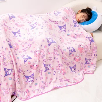 Sanrio здравей коте корал руно одеяло Kuromi климатик одеяло ми мелодия дрямка офис одеяло зима дебел топъл юрган