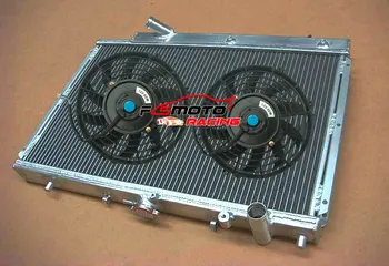 Алуминиев радиатор+вентилатори за Mazda 323 GTX GTR familia Protege / Ford TX3 1989-1994 1990 1991 1992 1993 MT