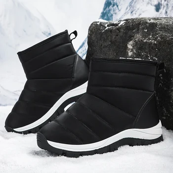 Снежни ботуши Жени Зимни обувки на платформа Джапанки Велур Botas 2023 Нова марка кожа къса плюшена топла плоскост чехли глезена